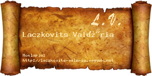 Laczkovits Valéria névjegykártya